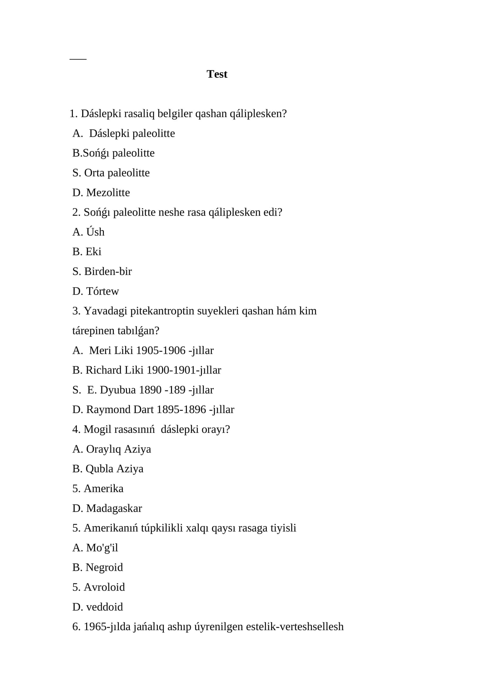 Dáslepki rasaliq belgiler 1
