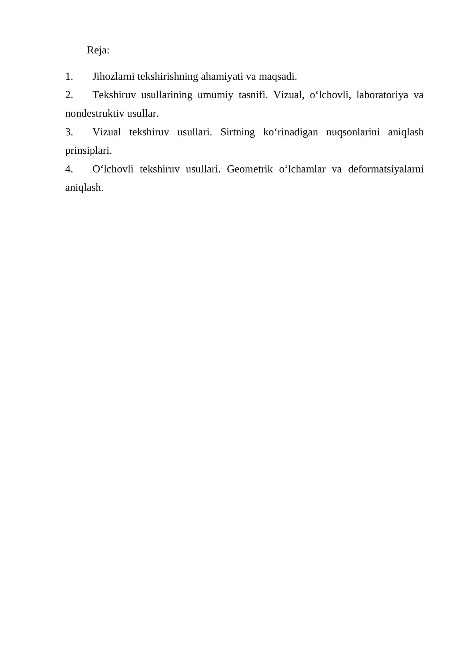 Texnologik jihozlarni tekshirish usullari 1
