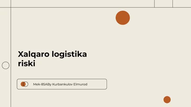 Xalqaro logistika riski 1
