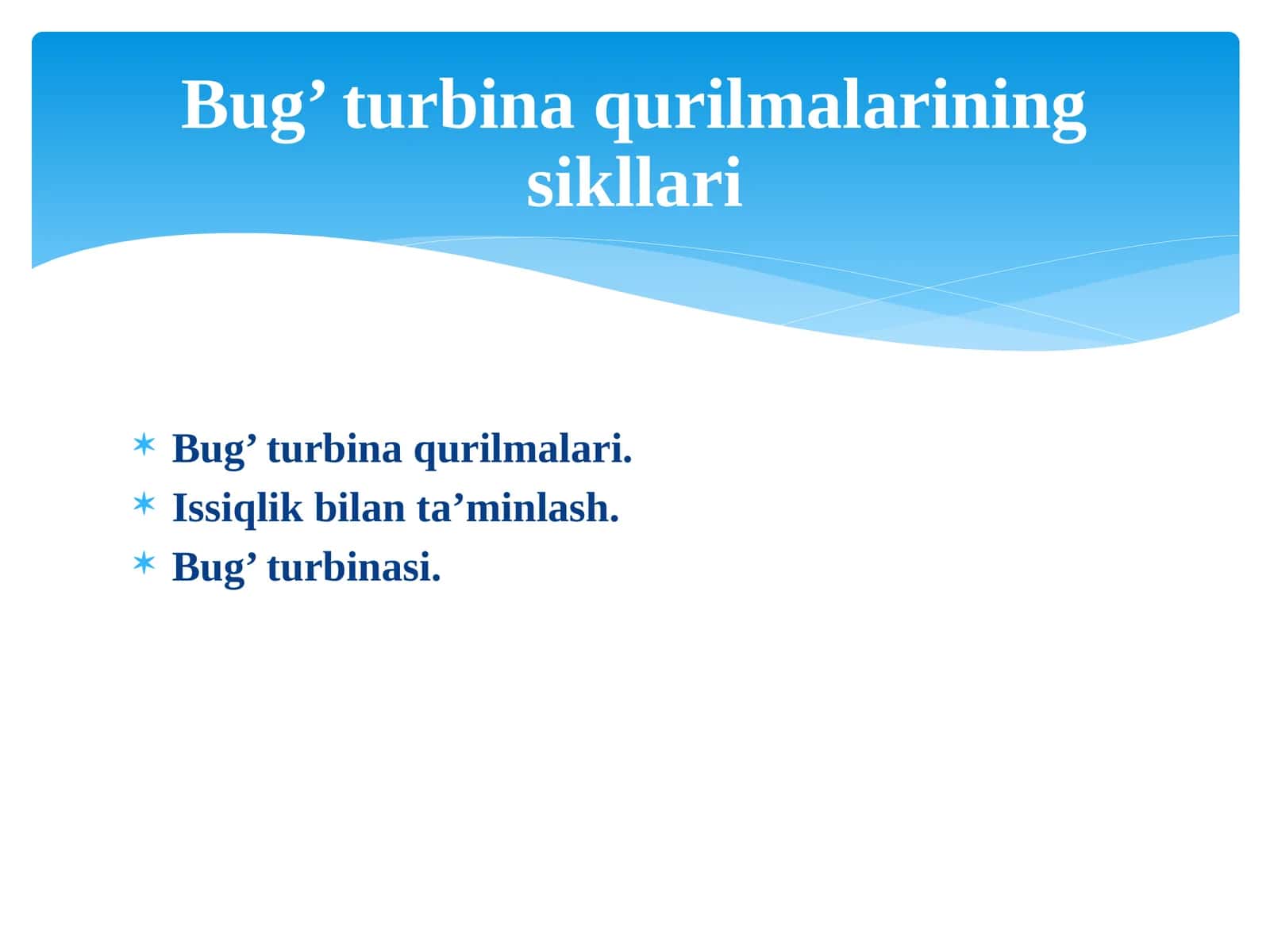 Bug’turbina qurilmalari 1