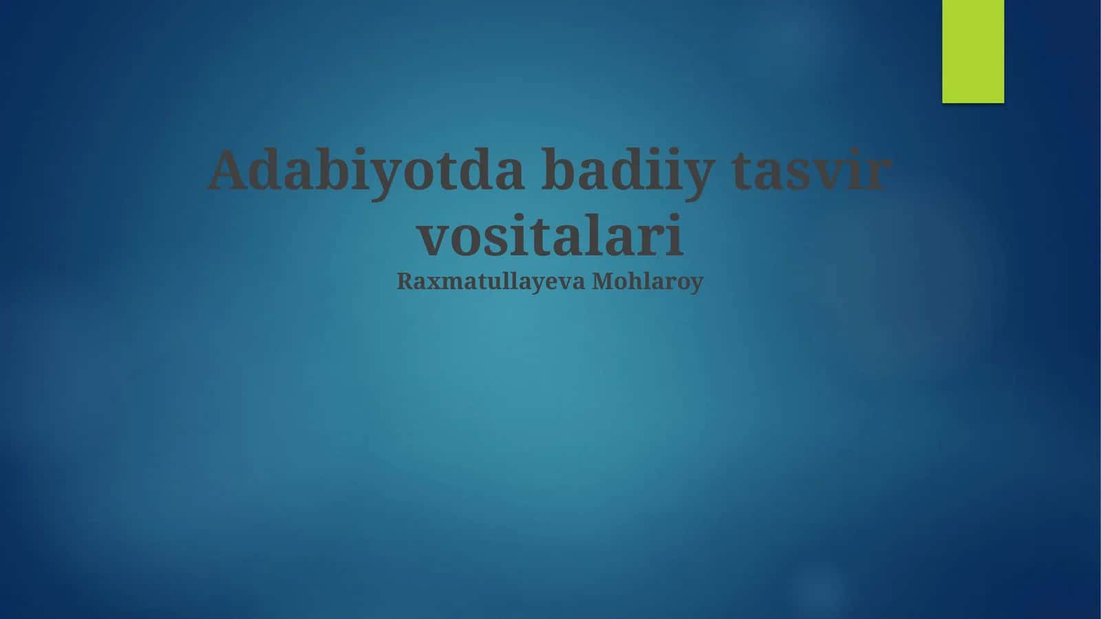 Badiiy adabiyotda Ta'rif va Metafora 1