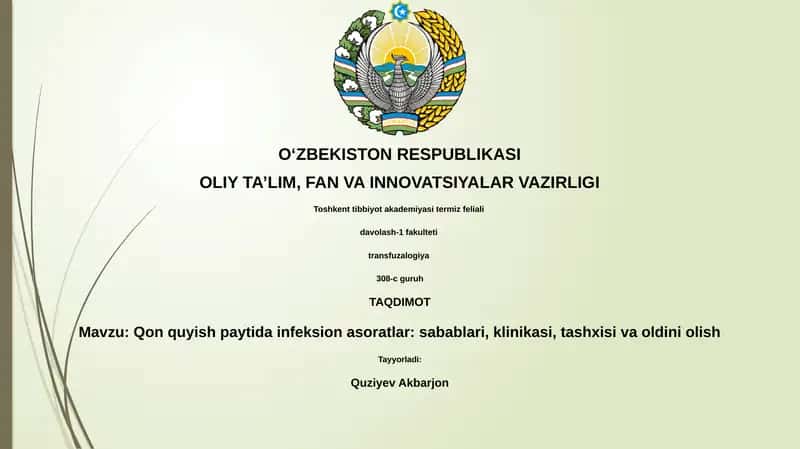 Transfuzion infektsiyalar 1