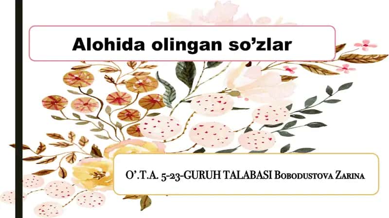 So‘z-gapning o‘zbek tilshunosligida mohiyati 1