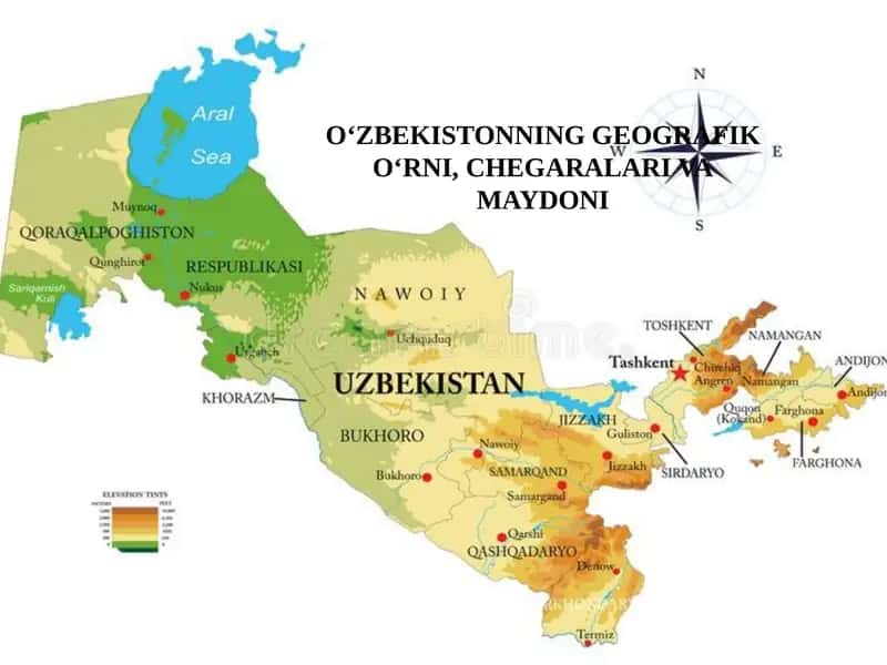 O‘ZBEKISTONNING GEOGRAFIKO‘RNI, CHEGARALARI VAMAYDONI 1