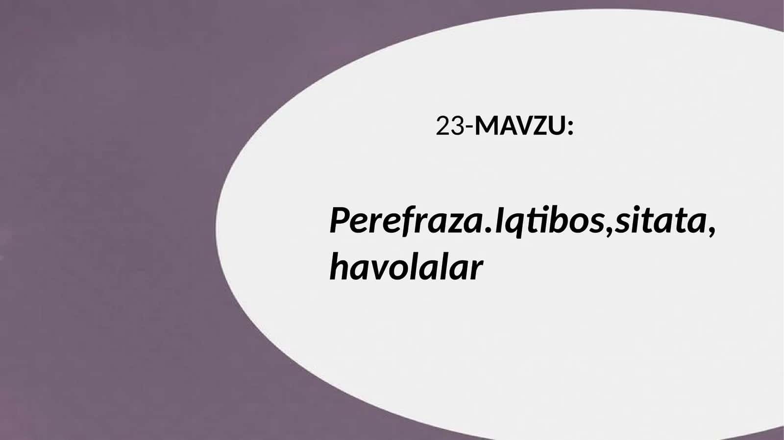 Iqtibos va Sitata 1