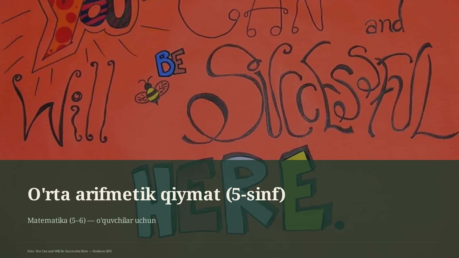 O'rta arifmetik qiymat (5-sinf) 1