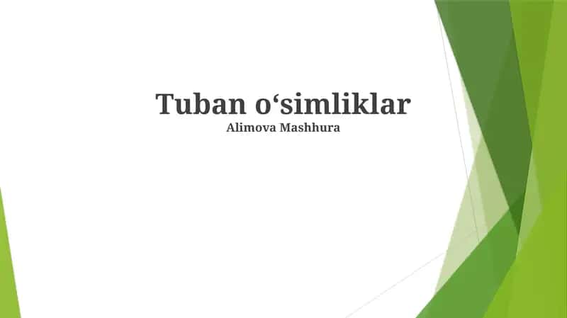 Tuban oʻsimliklar 1