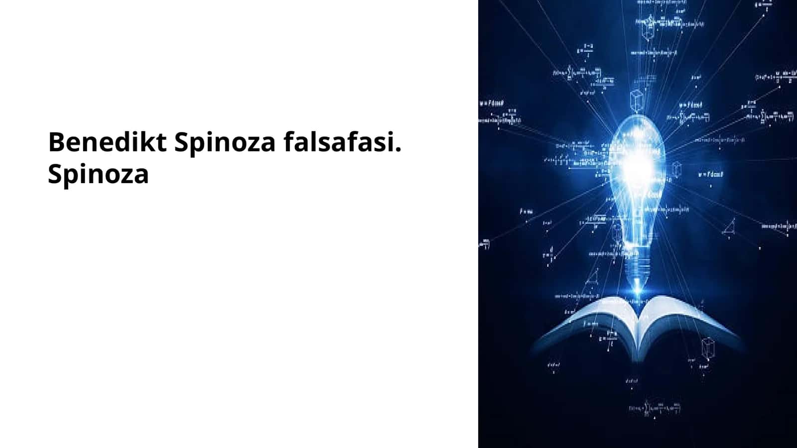 Benedikt Spinoza falsafasi. Spinoza 1