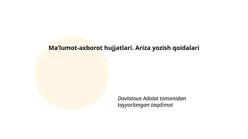 Ariza yozish qoidalari 1