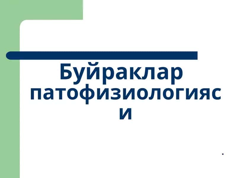 Буйракларпатофизиологияси 1