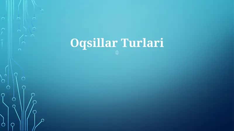 Oqsillar Turlari 1