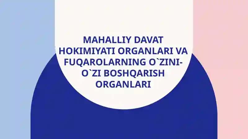 Mahalliy davlat hokimiyati organlari va fuqarolarning o'zini-o'ziboshqarish organlari
