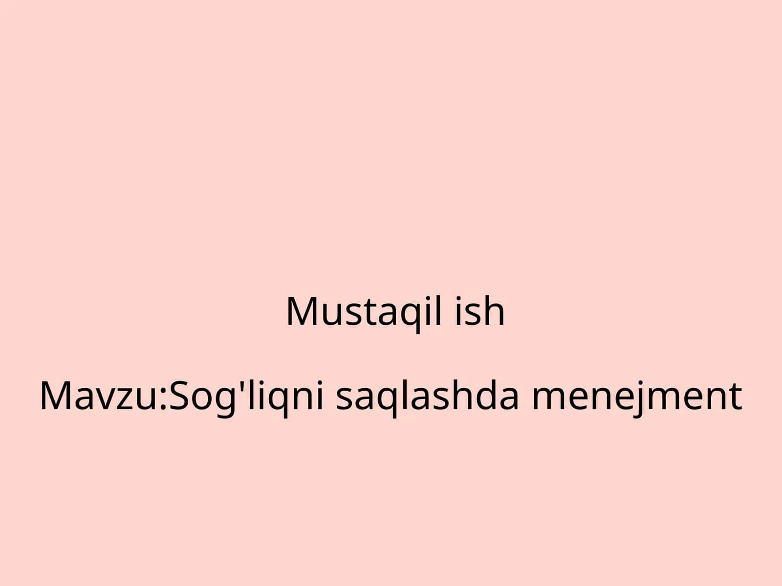 Sog'liqni saqlashda menejment 1