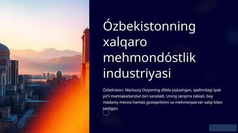 Ózbekistonning xalqaro mehmondóstlik industriyasi 1