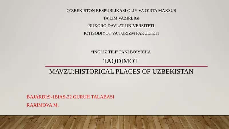 Historical places of Uzbekistan 1