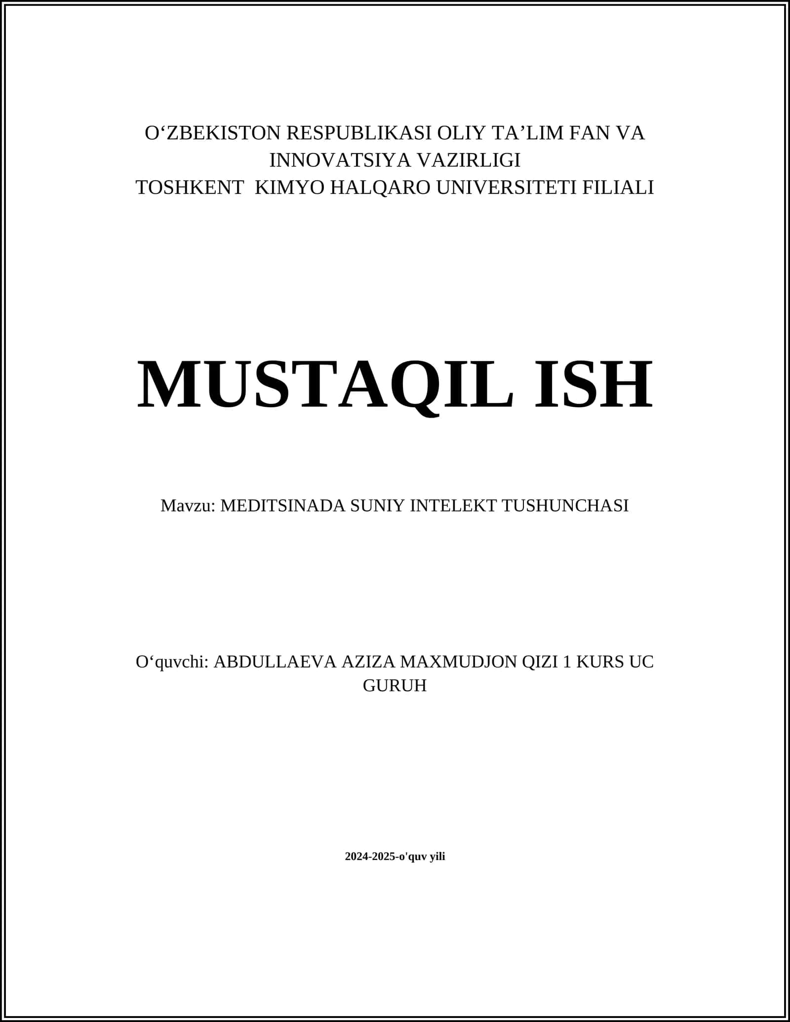 MEDITSINADA SUNIY INTELEKT TUSHUNCHASI 1