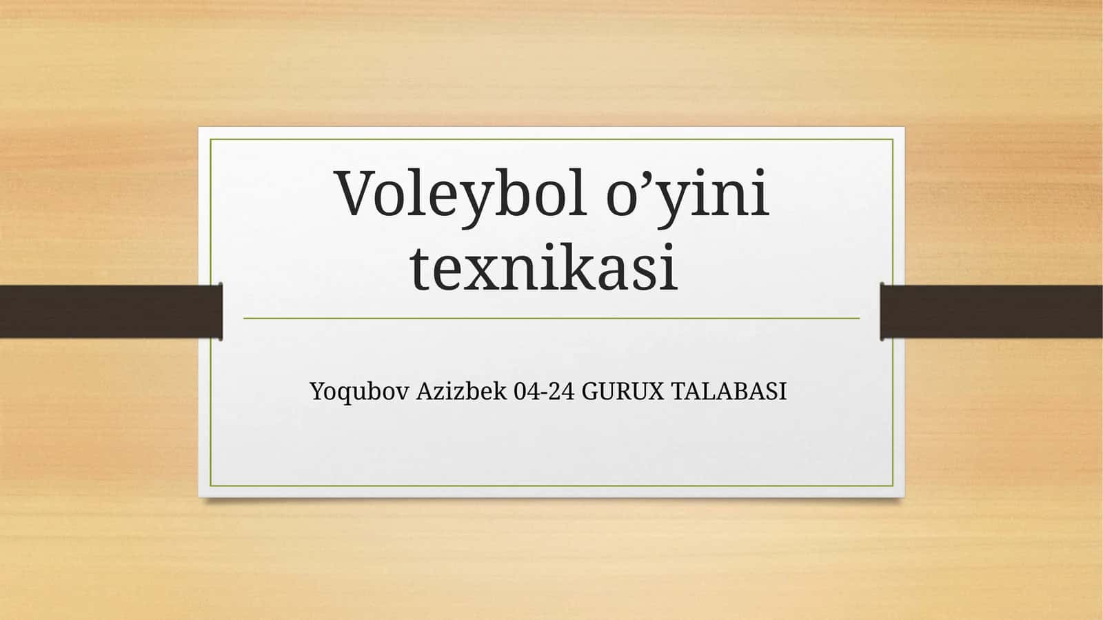 Voleybolo‘yini texnikasi 1
