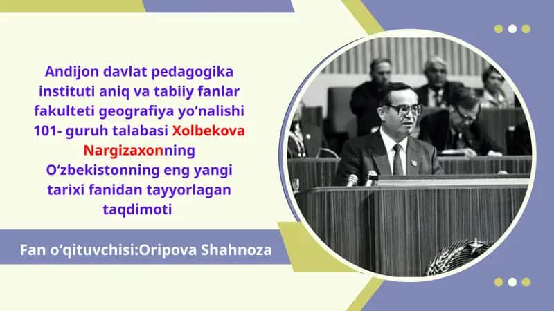 Mustaqil Oʻzbekiston Respublikasining tashkil topishi va uning ahamiyati 1