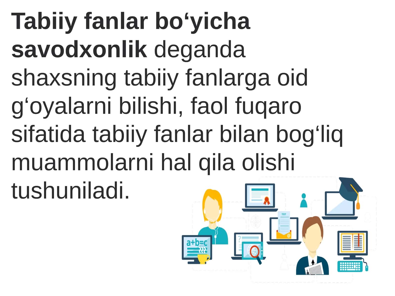 Tabiiy fanlar bo‘yicha savodxonlik 1