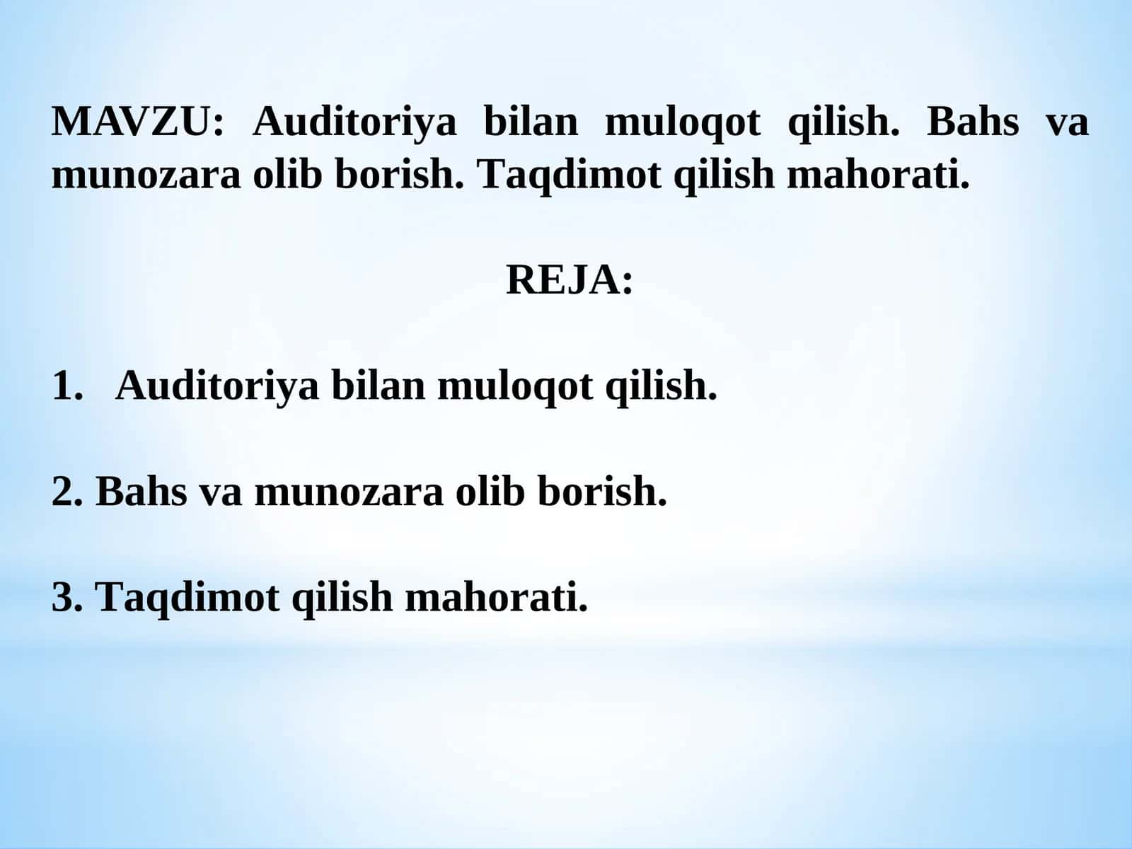 Auditoriya bilan muloqot qilish 1