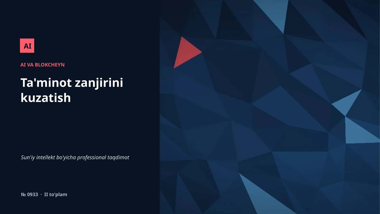 Ta'minot zanjirini kuzatish 1