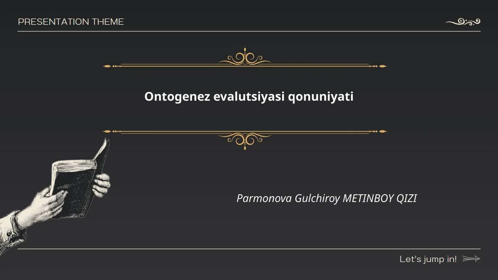 Ontogenez evalutsiyasi qonuniyati 1