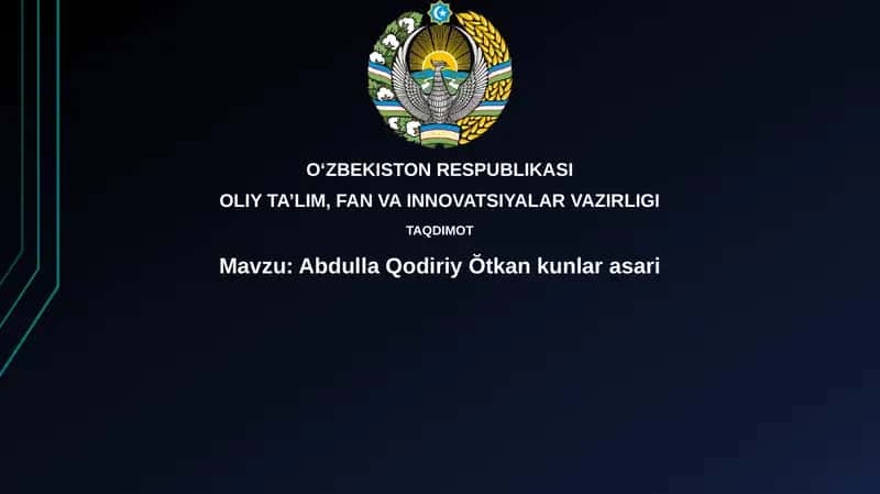 Abdulla Qodiriy Oʻtkan kunlar asari 1