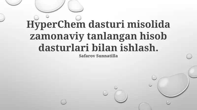 HyperChem dasturi 1