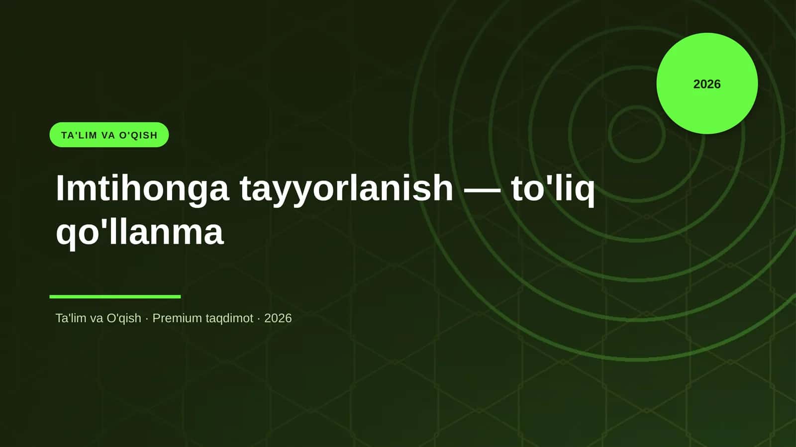 Imtihonga tayyorlanish — to'liq qo'llanma 1