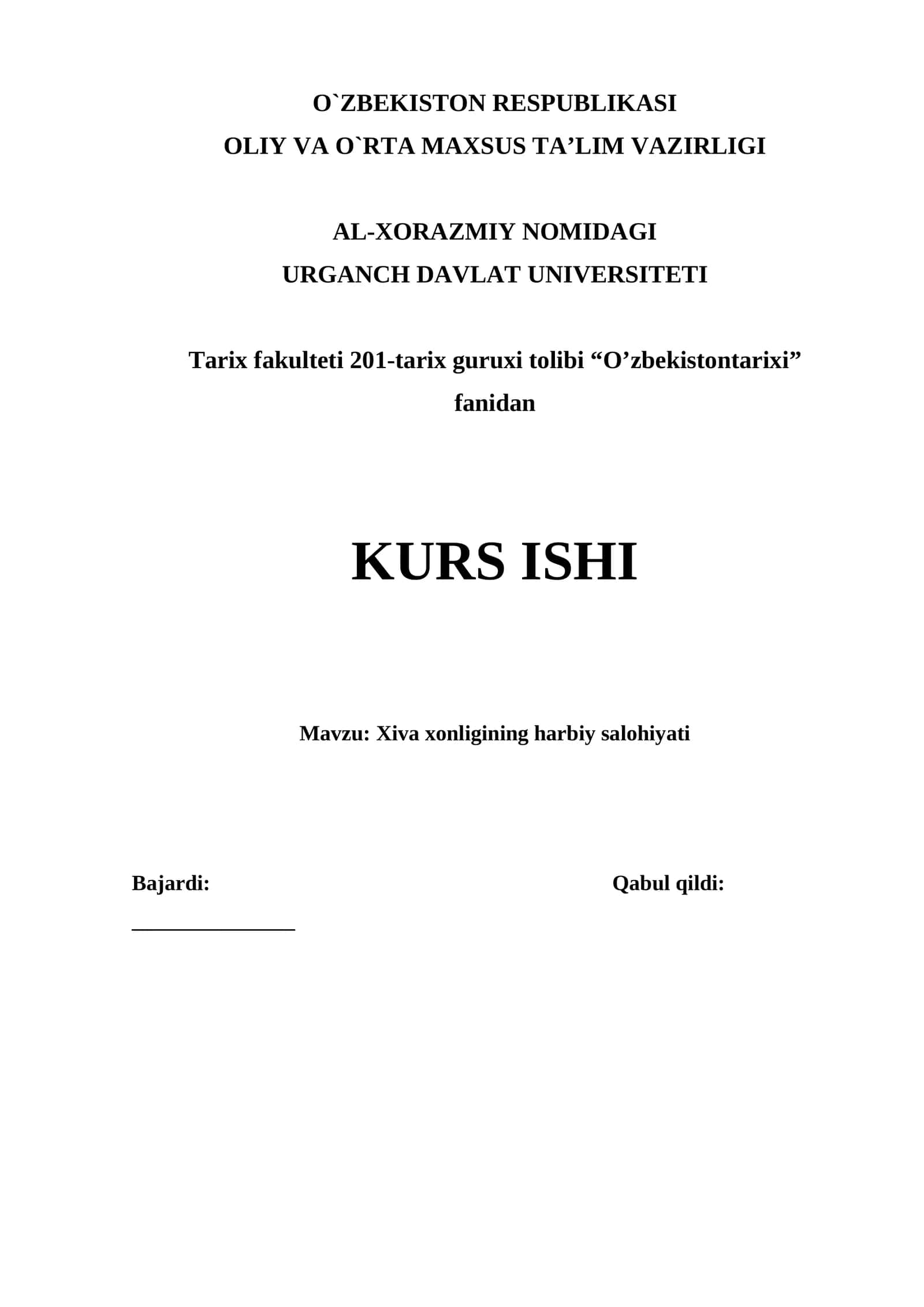 Xiva xonligining harbiy salohiyati 1