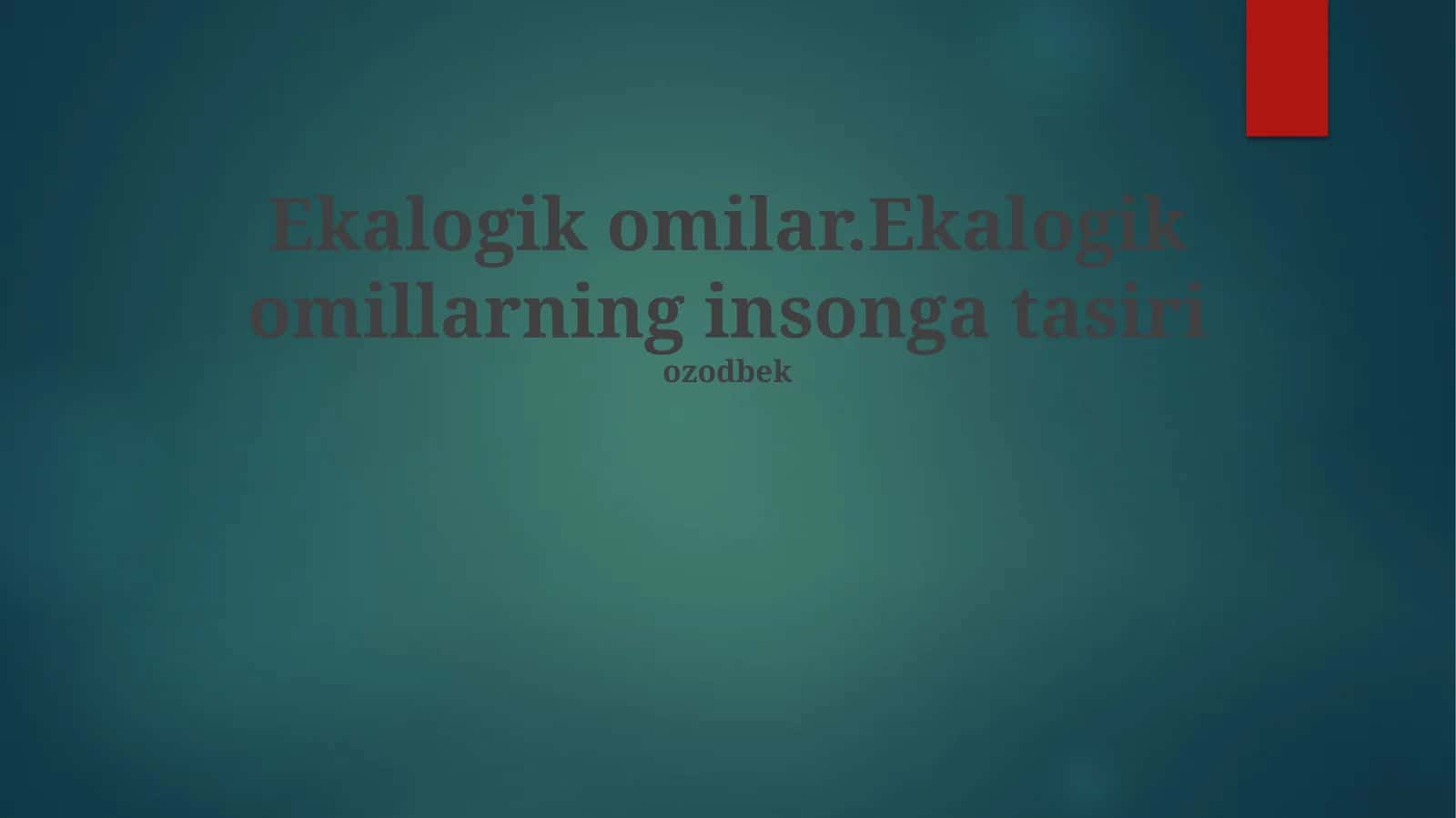 Ekologik o'xshashliklar 1