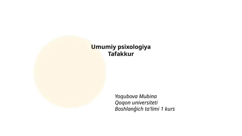 Umumiy psixologiya Tafakkur 1