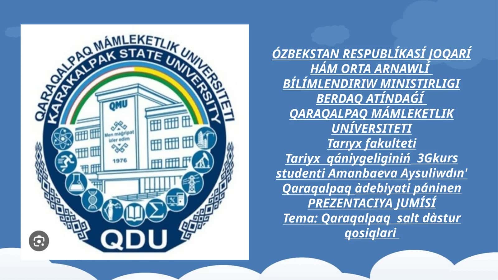Qaraqalpaq xalqınıń salt-dástúr qosıqları 1