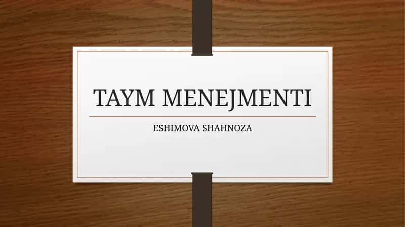 TAYM MENEJMENTI 1