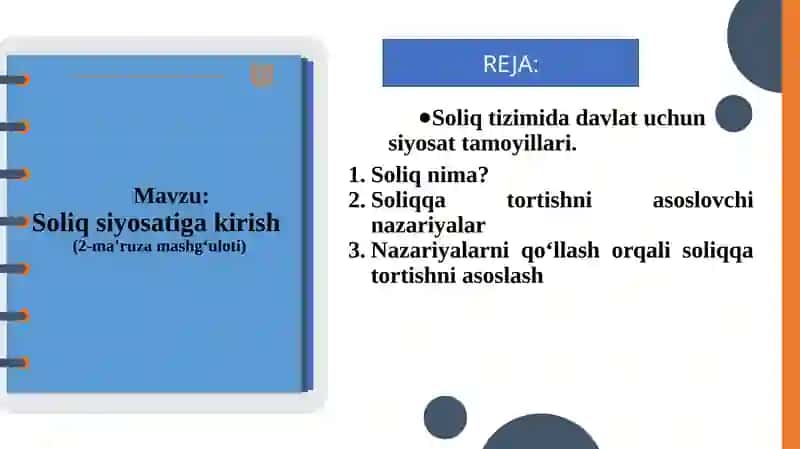 Soliq siyosatiga kirish