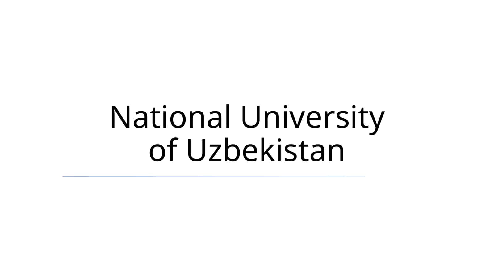 National University of Uzbekistan 1