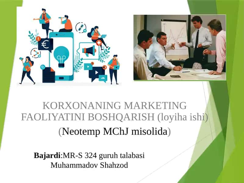 KORXONANING MARKETING FAOLIYATINI BOSHQARISH 1