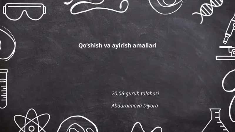 Qo'shish va ayirish amallari 1