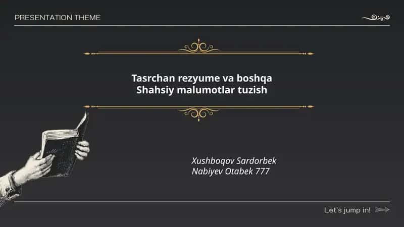 Rezyume tuzish qo'llanma 1