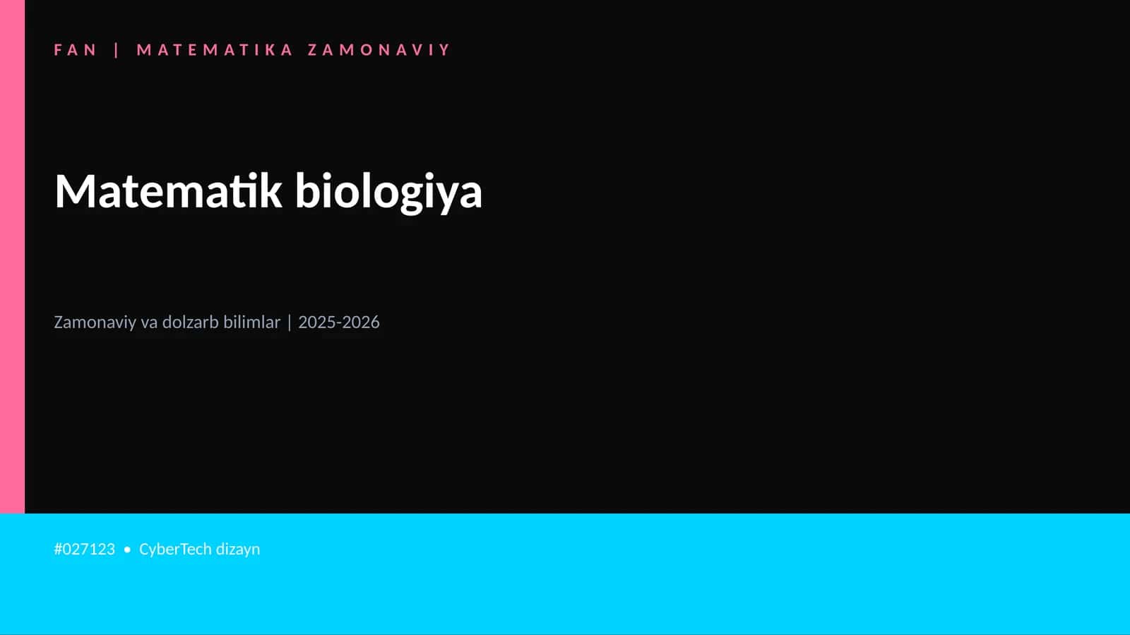 Matematik biologiya 1