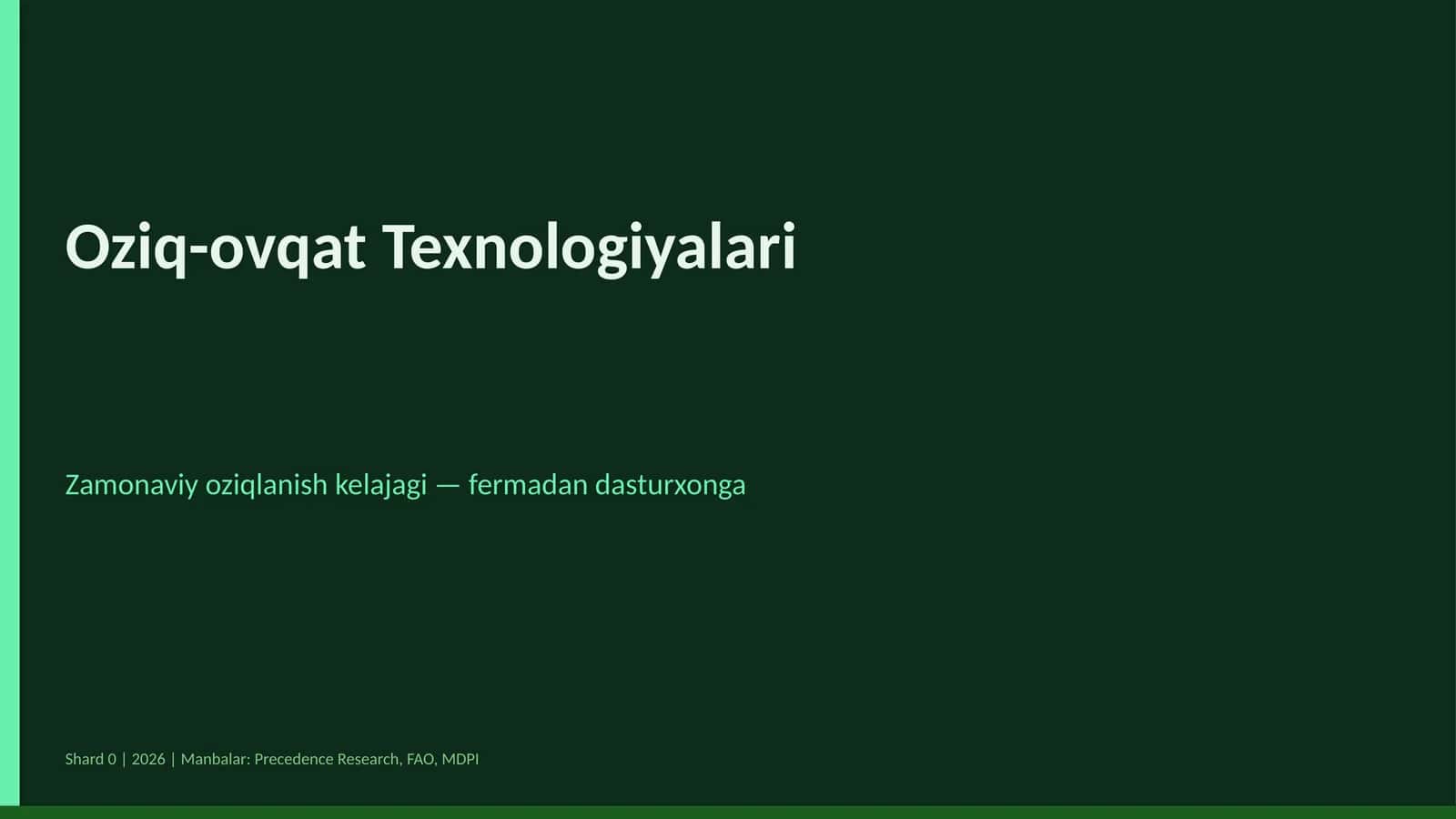 Oziq-ovqat Texnologiyalari 1