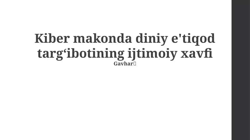 Kiber-targ'ibot va diniy e'tiqod 1