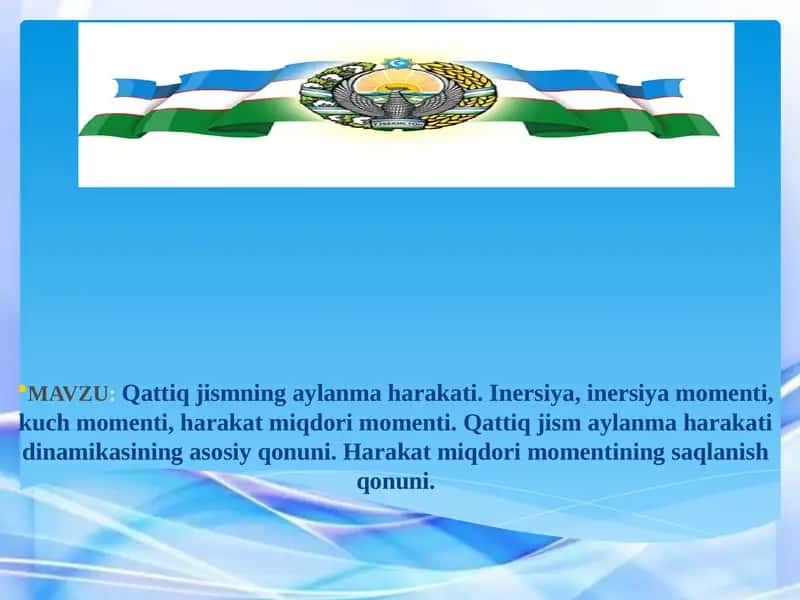 Qattiq jismning aylanma harakati 1