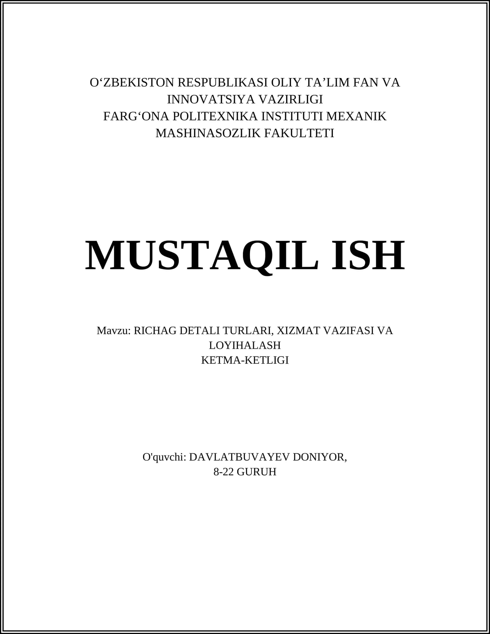 RICHAG DETALI TURLARI 1