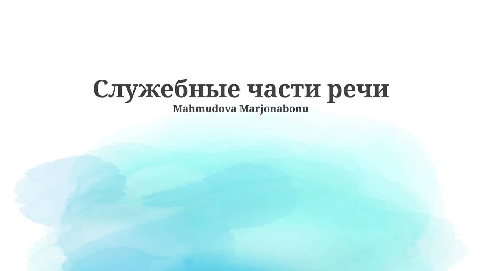 Служебные части речи 1