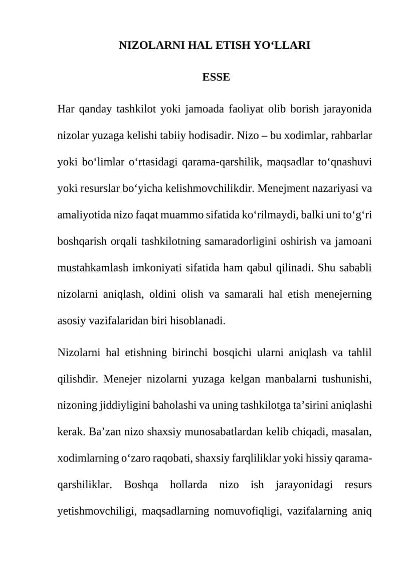 Nizolarni hal etish yo‘llari 1