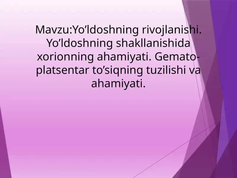 Yo’ldoshning rivojlanishi 1
