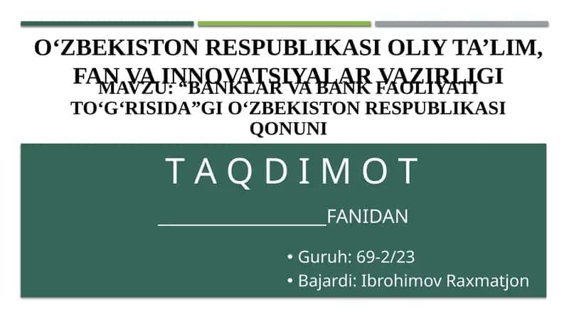 Oʻzbekiston Respublikasi Qonuni 1