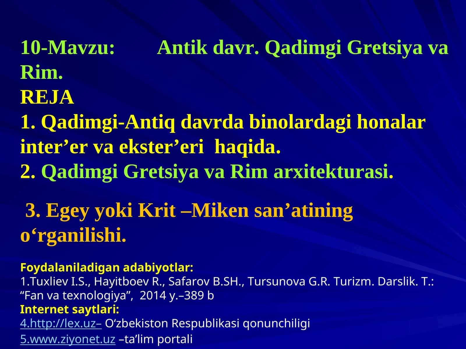 Antik davr. Qadimgi Gretsiya va Rim 1