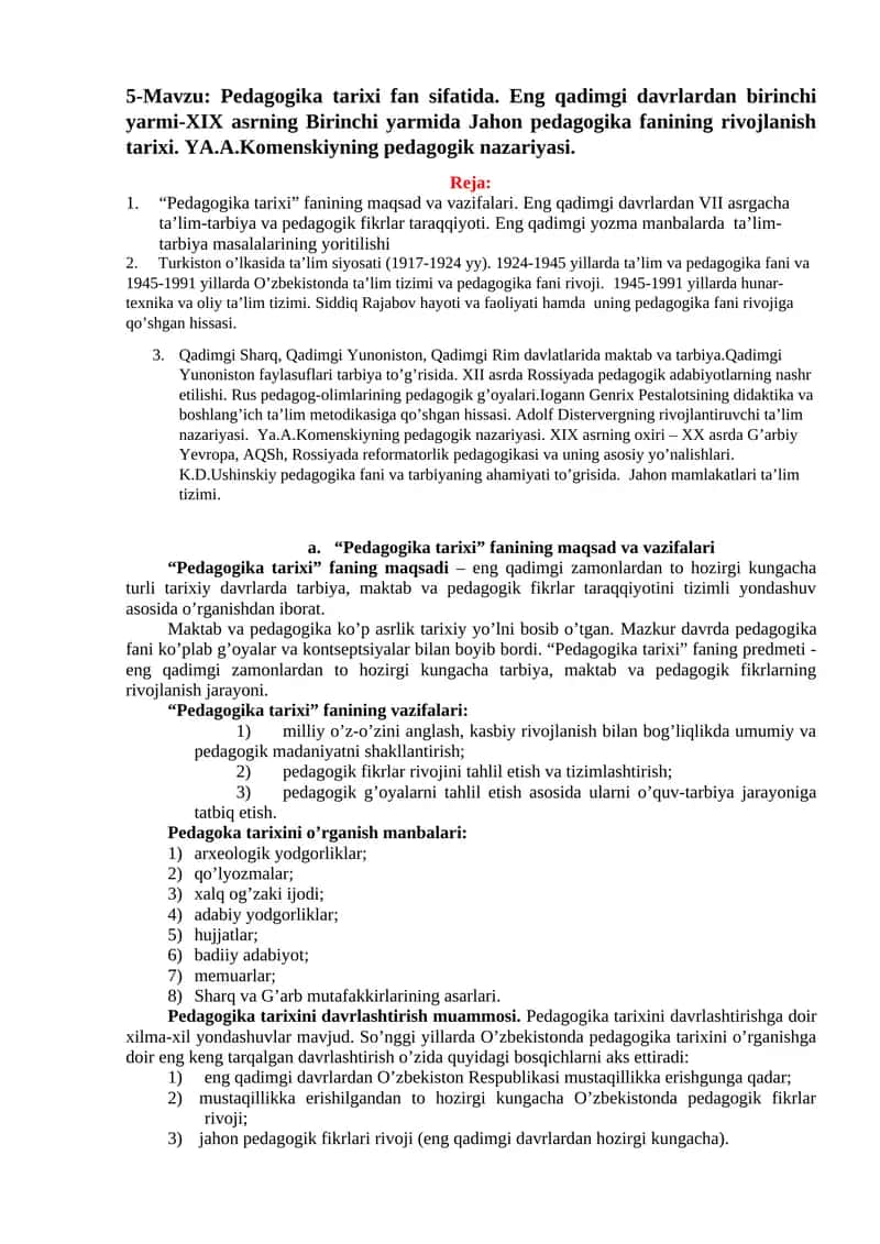 Pedagogika tarixi 1